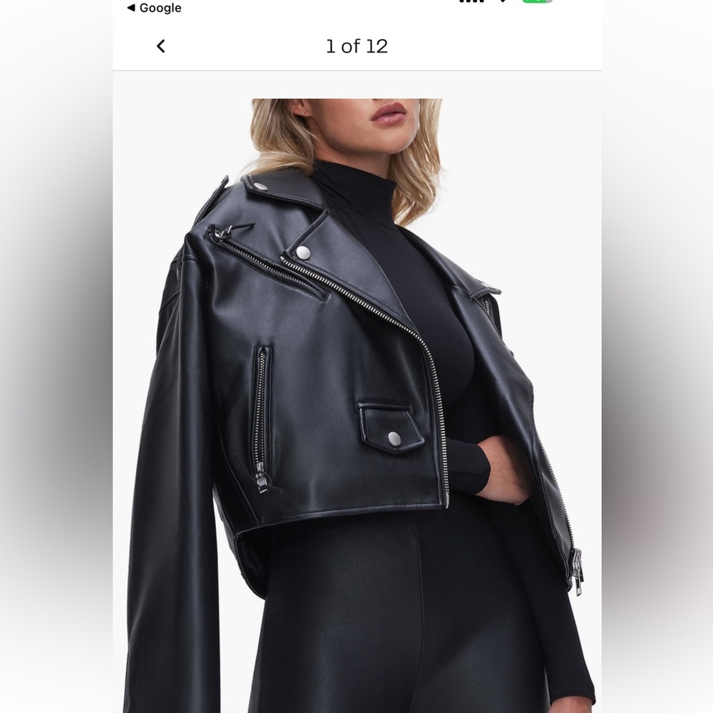 Good american faux leather jacket